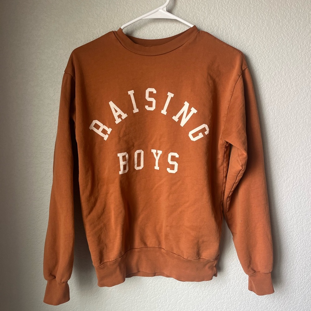 Raising Boys Rust Orange Sweater